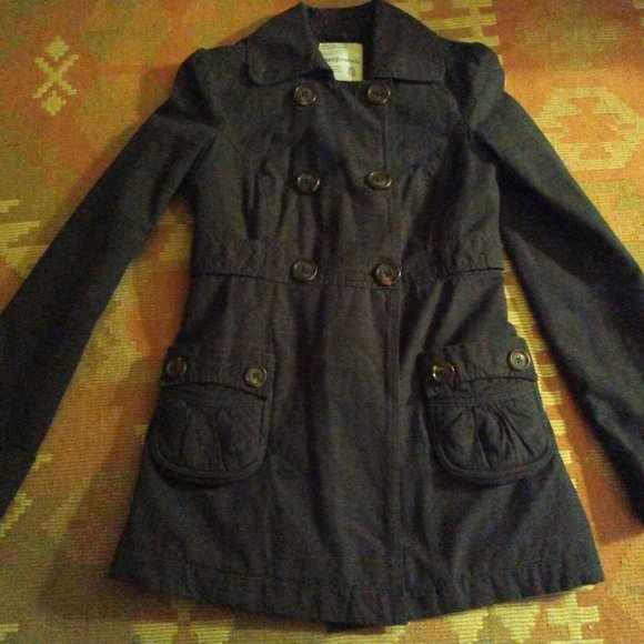 Aeropostale Jackets & Blazers - Aeropostle Dark Brown Plaid Peacoat